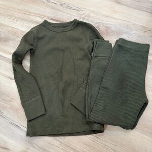 Athletic Works Olive Green Thermal Set Size Xs (4-5)